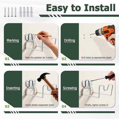 HaSteeL 18/0 Stainless Steel Garden Hose Holder Hook, Metal Wall Mount Hanger - Image 8