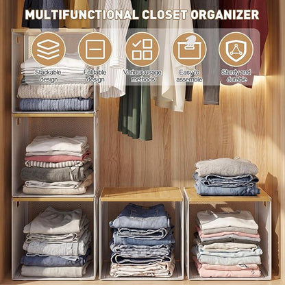 AceOrbit 3 Pcs Widened Stackable Closet Organizer and Storage - Image 3