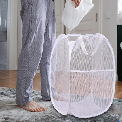Foldable Mesh Popup Laundry Hamper, Laundry Basket Easy to Open and Fold - Image 3