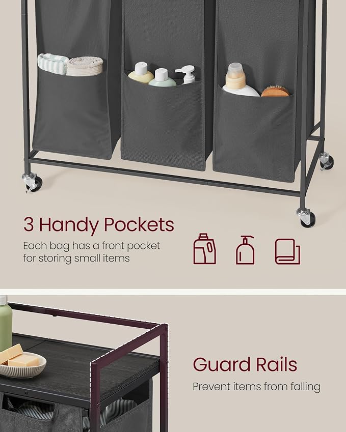 VASAGLE Laundry Sorter, 43.5 Gal. Laundry Hamper Basket - Image 4