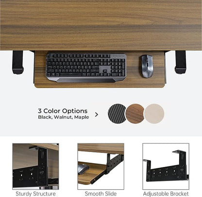 EUREKA ERGONOMIC Adjustable Keyboard Tray Under Desk, 28x11 Inch Large Slide - Image 8