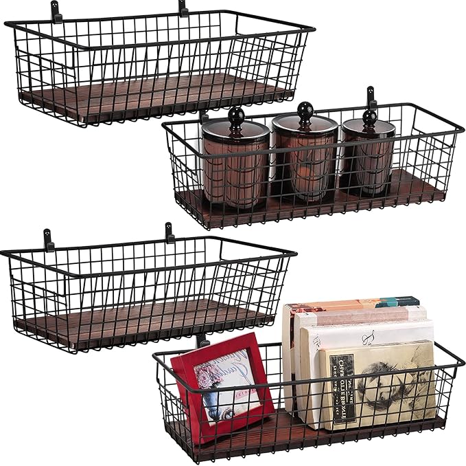 SheeChung [Extra Large Wall Storage Basket, Metal Hanging Basket, Portable Wire by SheeChung