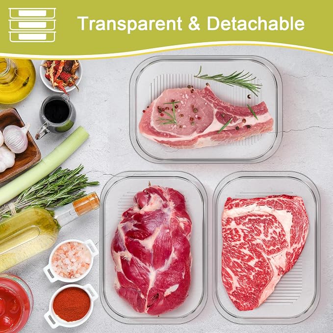 3 Pcs Deli Meat Container for Fridge, Stackable Bacon Lunch Meat Container for - Image 7