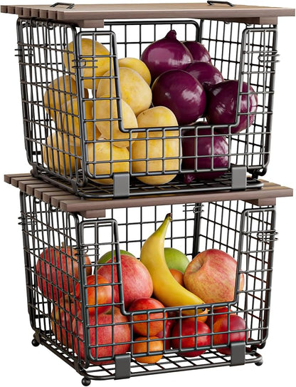 Wire Storage Basket For Kitchen Pantry and Counter by GGIU