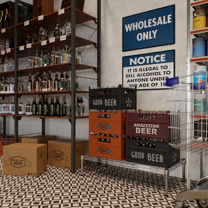 18" Deep x 36" Wide x 8" Height 1-Tier Wire Shelving Kit | NSF Commercial - Image 2