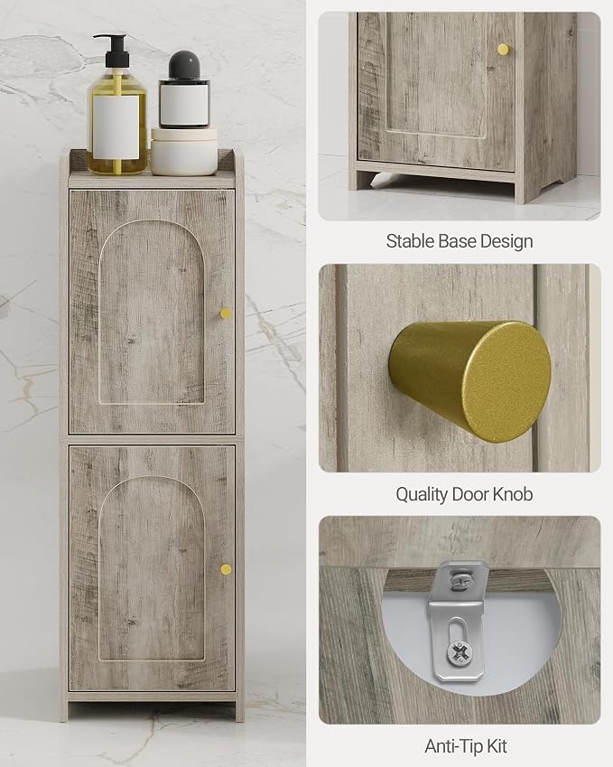 Hzuaneri Bathroom Storage Cabinet, Small Corner Floor Cabinet - Image 4