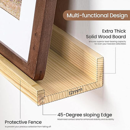 Picture Ledge Shelf, Floating Shelves Set of 2, 32 Inches Solid Wood Nursery - Image 4