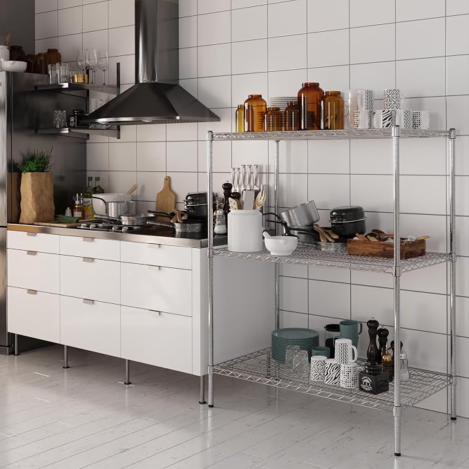 24" Deep x 42" Wide x 54" Height Wire Shelving Kit | 3-Tier | NSF Commercial - Image 2
