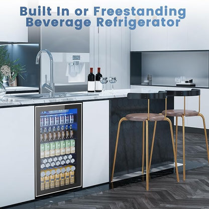 Mini Fridge 130 Can Beverage Refrigerator Cooler, 3.2 Cu.Ft Drink Fridge - Image 5