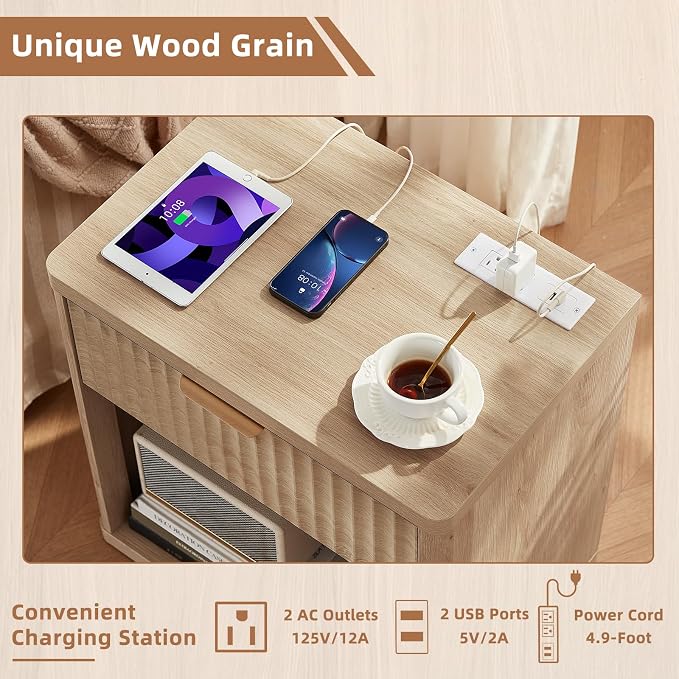 LEYAOYAO Fluted Nightstand - Image 6