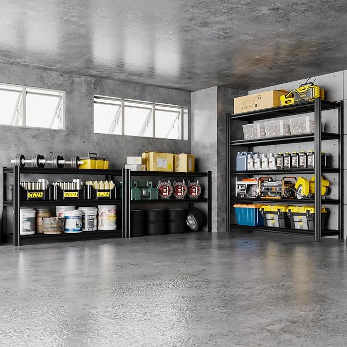 5 Tier Metal Shelving Unit, Adjustable Storage Shelves, Living Room - Image 9