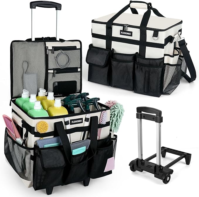 Large Rolling Cleaning Caddy Bag by Unknown