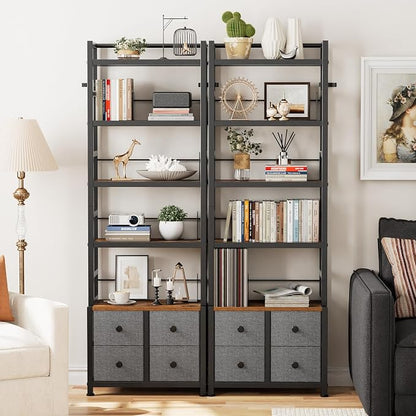 5 Tier Bookshelf, Modern Bookcase - Image 6