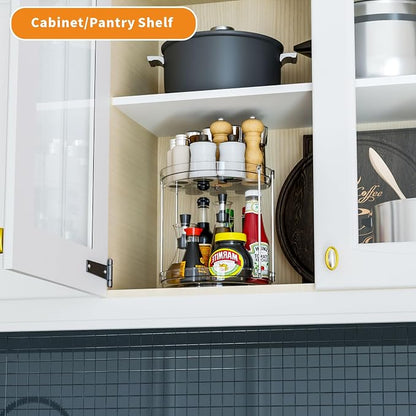 2 Pack 2 Tier Lazy Susan Spice Rack - Image 2