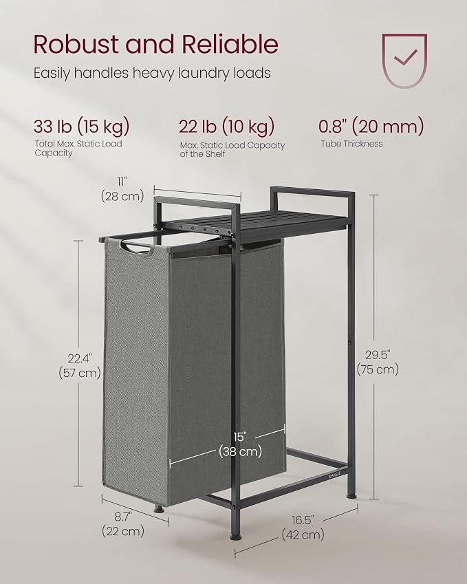 VASAGLE Laundry Hamper, Laundry Basket, Laundry Sorter - Image 5