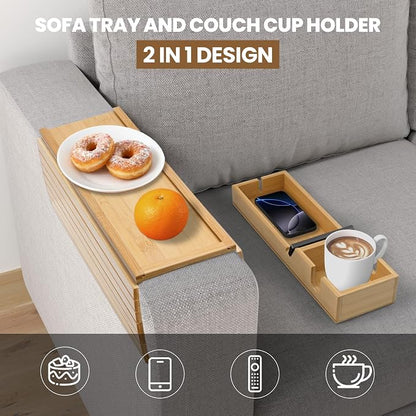 Bamboo Sofa Armrest Tray - Image 2
