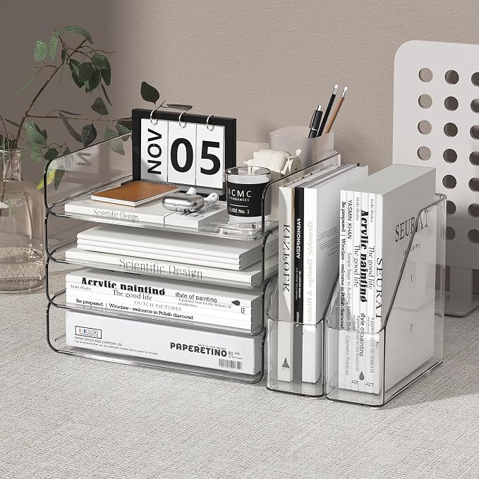 4-Tier Clear Acrylic Paper Tray Organizer - Image 6