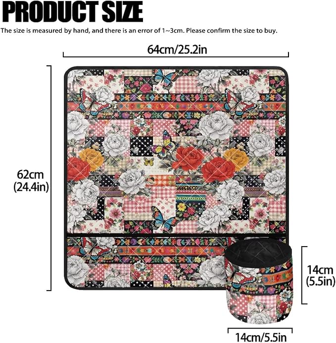 Sewing Machine Mat Sewing Machine Floral Butterfly Patchwork Carrying Pad Non - Image 5