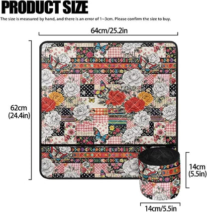 Sewing Machine Mat Sewing Machine Floral Butterfly Patchwork Carrying Pad Non - Image 5