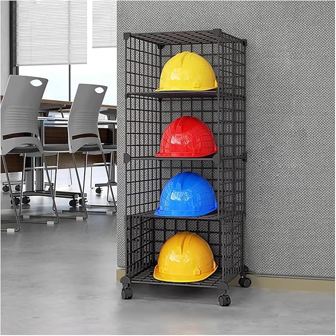 Stackable Safety Helmet Storage Boxes, Large Adjustable Hard Hat Placement by Unknown