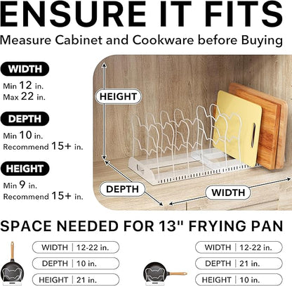 Simple Houseware Expandable Pan Organizer Rack, 10 Adjustable Compartments - Image 3