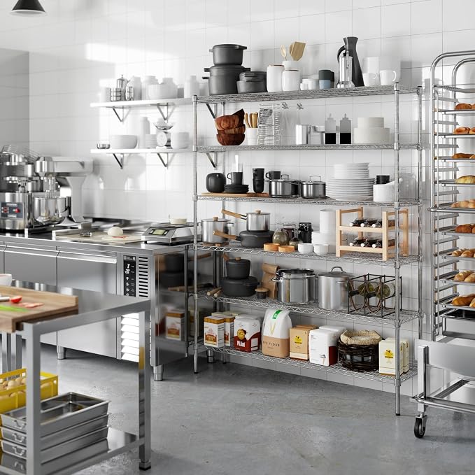 14" Deep x 60" Wide x 74" Height Wire Shelving Kit | 6-Tier | NSF Commercial - Image 5