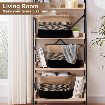 Storage Basket for Organizing, Woven Baskets for Storage, Rectangle Decorative - Image 4