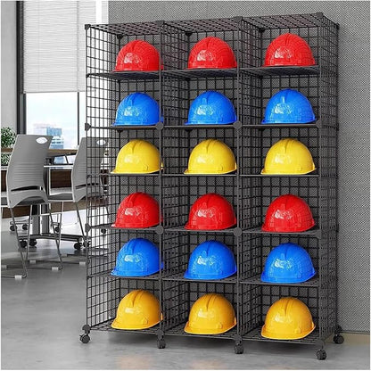 Stackable Safety Helmet Storage Boxes, Large Adjustable Hard Hat Placement by Unknown