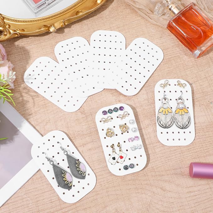 24pcs Acrylic Stud Earring Organizer Cards, Rectangle Jewelry Display Rack - Image 4