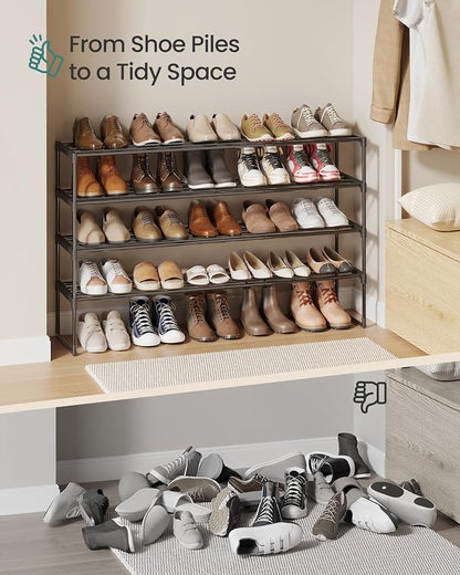 SONGMICS Shoe Rack, 4-Tier Shoe Organizer, Metal Storage Shelf, Upright or - Image 9