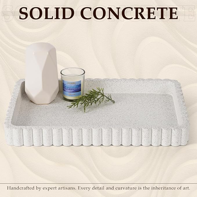 Concrete Decorative Tray for Coffee Table Decor, Rectangular Modern Decorative - Image 2