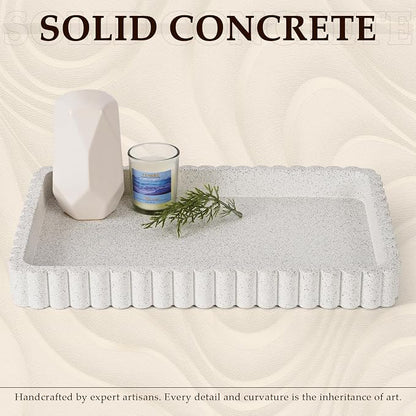 Concrete Decorative Tray for Coffee Table Decor, Rectangular Modern Decorative - Image 2
