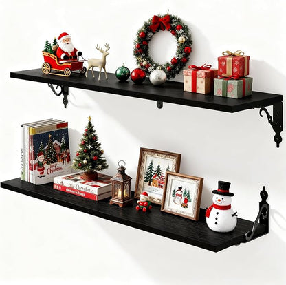 Deep Floating Shelves for Wall, 8 Inch Deep Floating Shelf by FunMemories