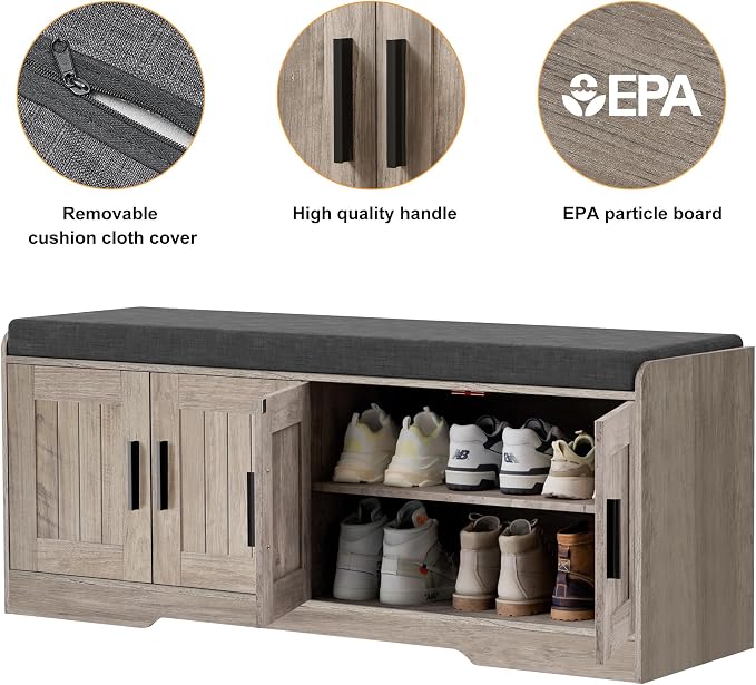 Homleke 2-Tier Storage Bench, Shoe Bench - Image 7