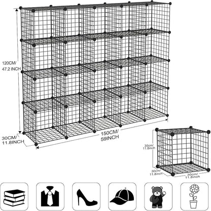 TUMUCUTE Wire Storage Cubes, Metal Storage Shelves Bookshelf, Stackable Modular - Image 3