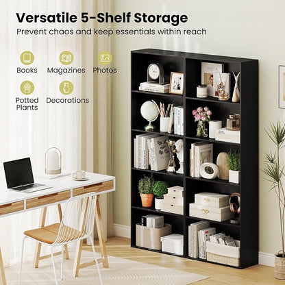 Giantex 5-Tier Bookshelf, Freestanding Bookcase - Image 4