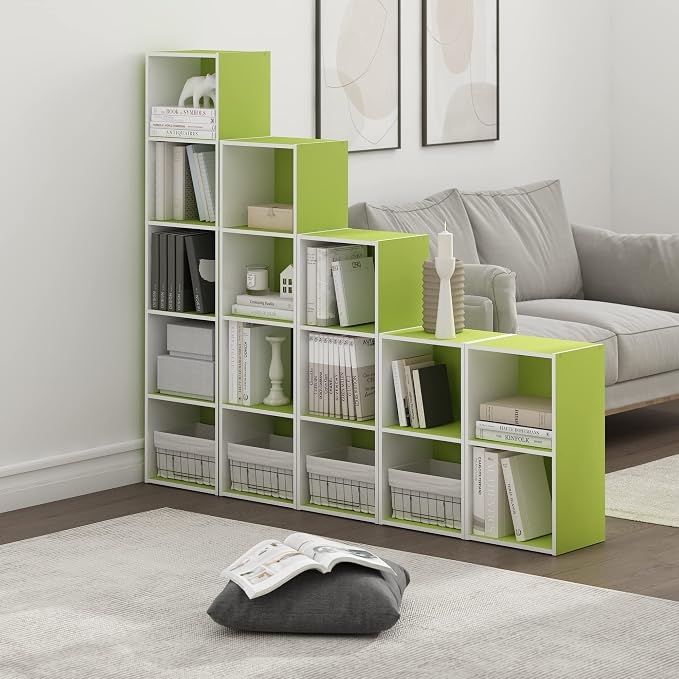 Furinno PASIR Book Shelf, 2-Tier Modern Bookshelf, Open Shelves Bookcase 9 x 12 - Image 2