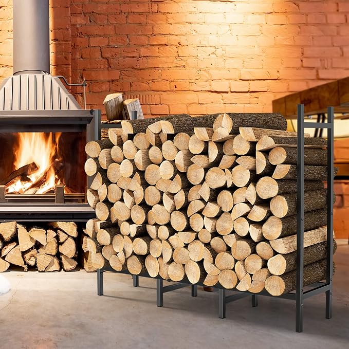 4FT Firewood Rack Indoor Outdoor, Heavy Duty Log Holder Stand - Image 6
