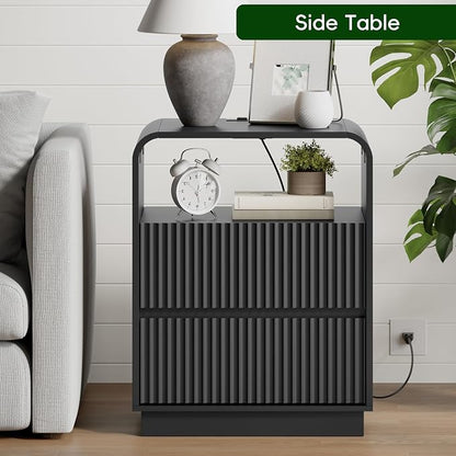 Black Nightstands Set of 2 - Image 5