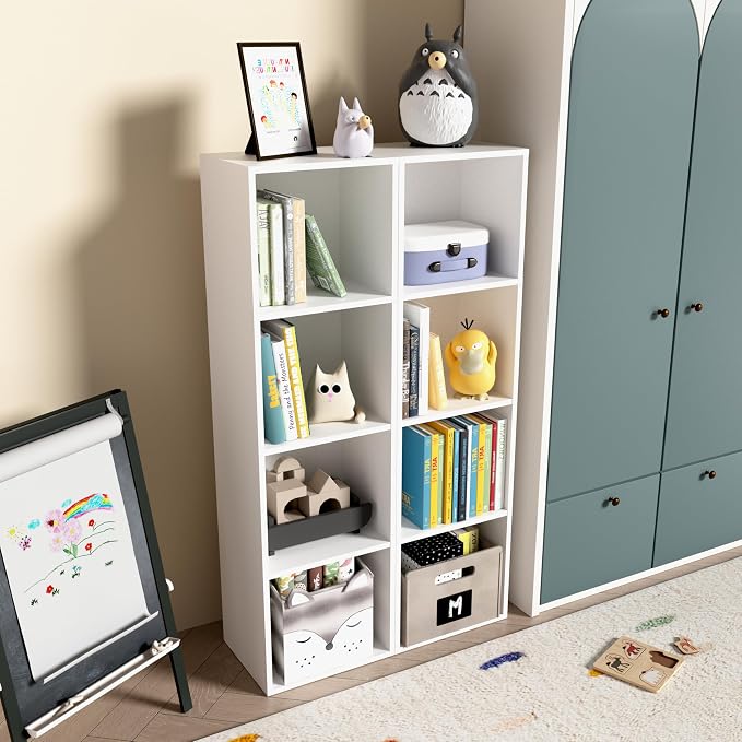 Wooden 4 Cube Storage Organizer, 4 Tier Storage Cubes Storage Display Cubby - Image 6