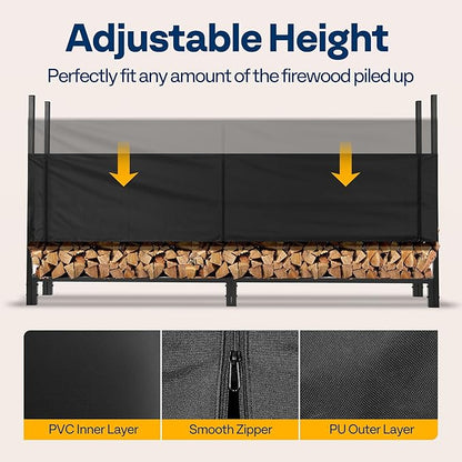 VIVOHOME Upgraded Heavy Duty 8 ft 1/2 Cord Firewood Rack Outdoor - Image 4