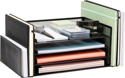 Mind Reader Desktop Organizer, File Storage, Paper Tray, Metal Mesh, 16.75"L x by MindReader