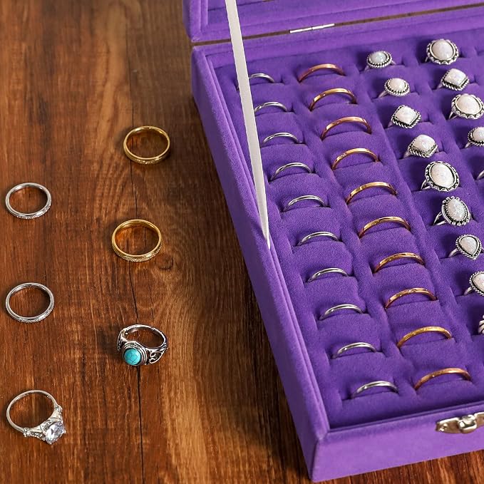 Frebeauty Ring Organizer Tray 100 Slots Ring Holder - Image 6