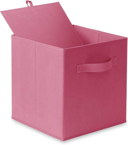 Casafield Set of 6 Collapsible Fabric Cube Storage Bins, Hot Pink - Image 8