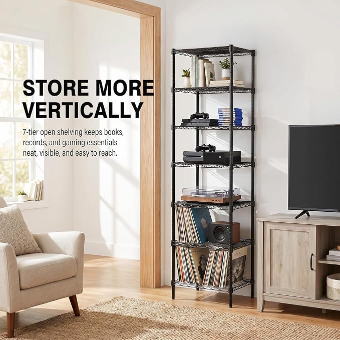 Finnhomy Heavy Duty 7 Tier Wire Shelving, Pantry Shelves - Image 5