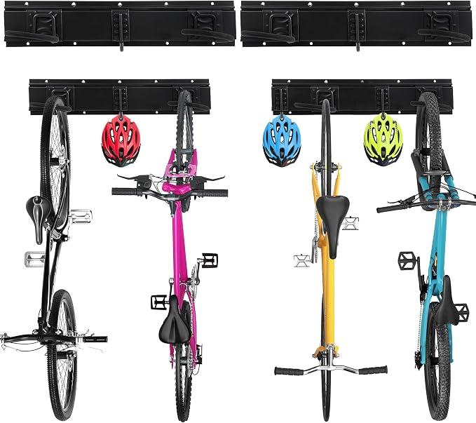 Sinoer Bike Storage Rack, Bike Storage Hanger, 4 Bikes + 3 Helmets Heavy Duty by Sinoer