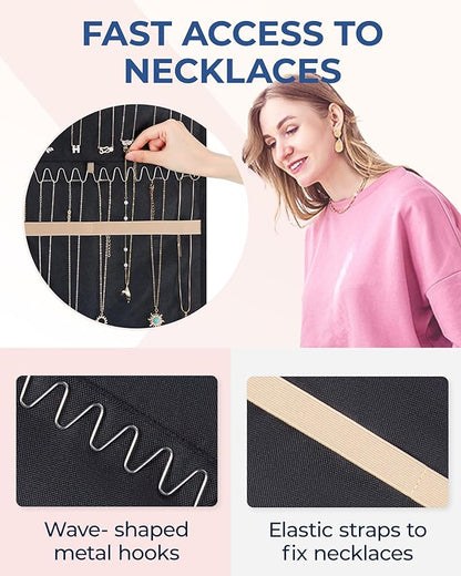 BAGSMART Hanging Necklaces Organizer Jewelry Holder Storage Roll - Image 2