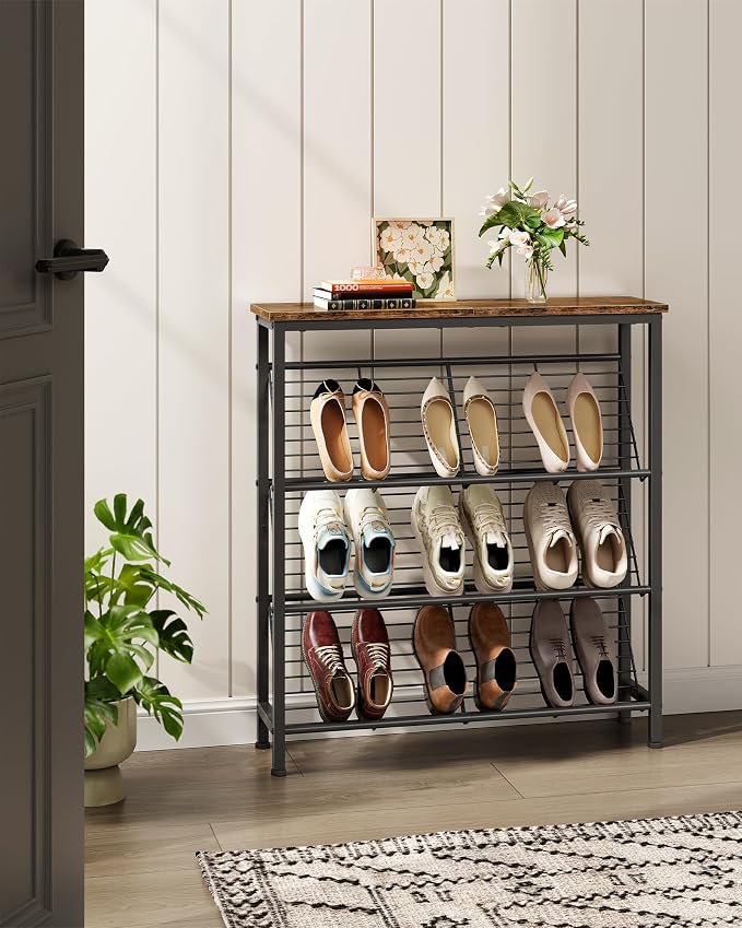 CHOEZON Shoe Rack, 4-Tier Narrow Shoe Storage Shelf, Slim Shoe Rack - Image 2