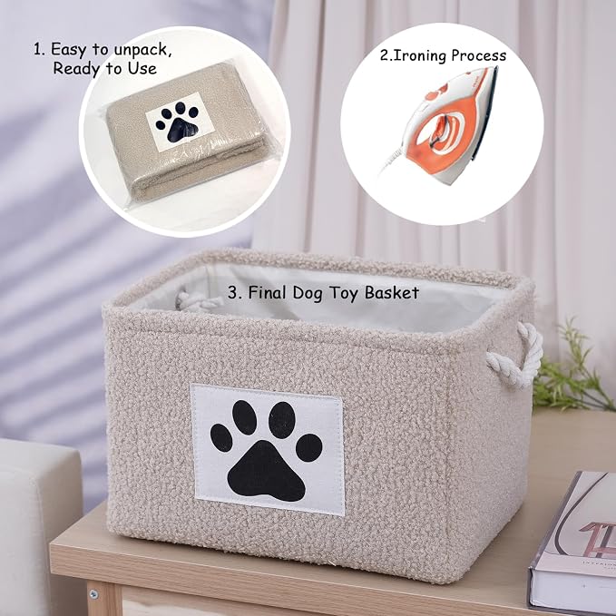 COMFY-HOMI 2Pcs Dog Toy Basket Collapsible Pet Toy Storage Organizer - Image 4