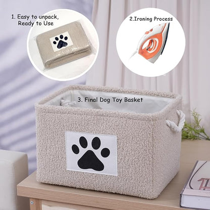 COMFY-HOMI 2Pcs Dog Toy Basket Collapsible Pet Toy Storage Organizer - Image 4